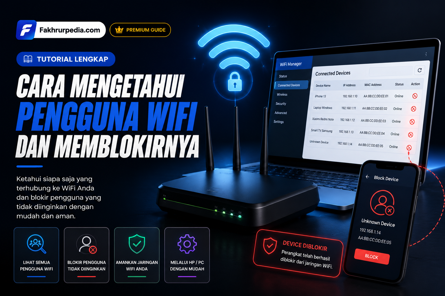 Cara Mengetahui Siapa Saja yang Menggunakan WiFi Kita dan Cara Memblokirnya